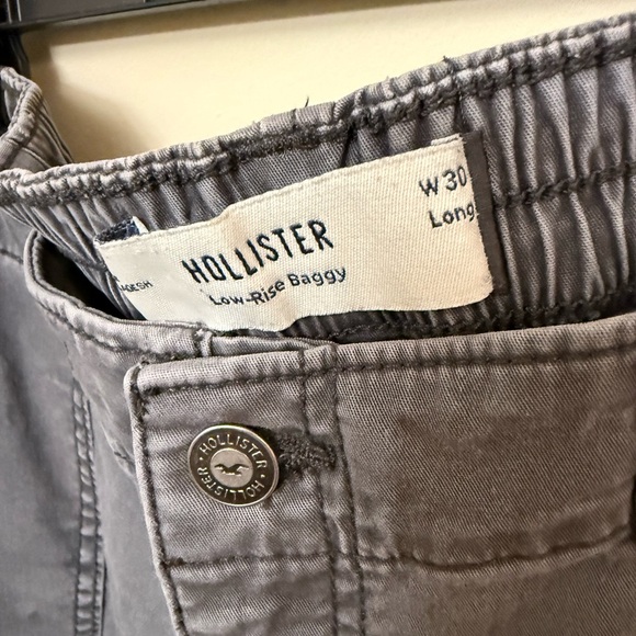 Hollister Low Baggy Cargo Pants 10L Long Gray EUC - Picture 6 of 11